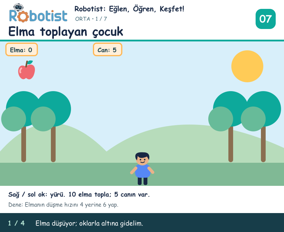 Elma toplayan çocuk önizlemesi